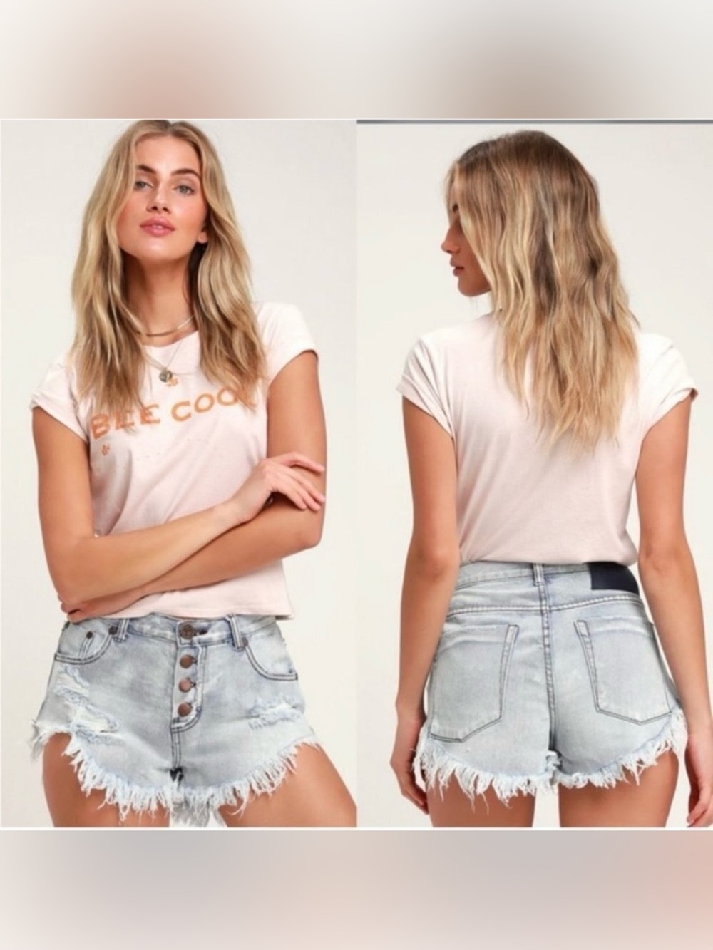 One Teaspoon Brandos | Button Fly | Raw Curved Hem Shorts | Size 29